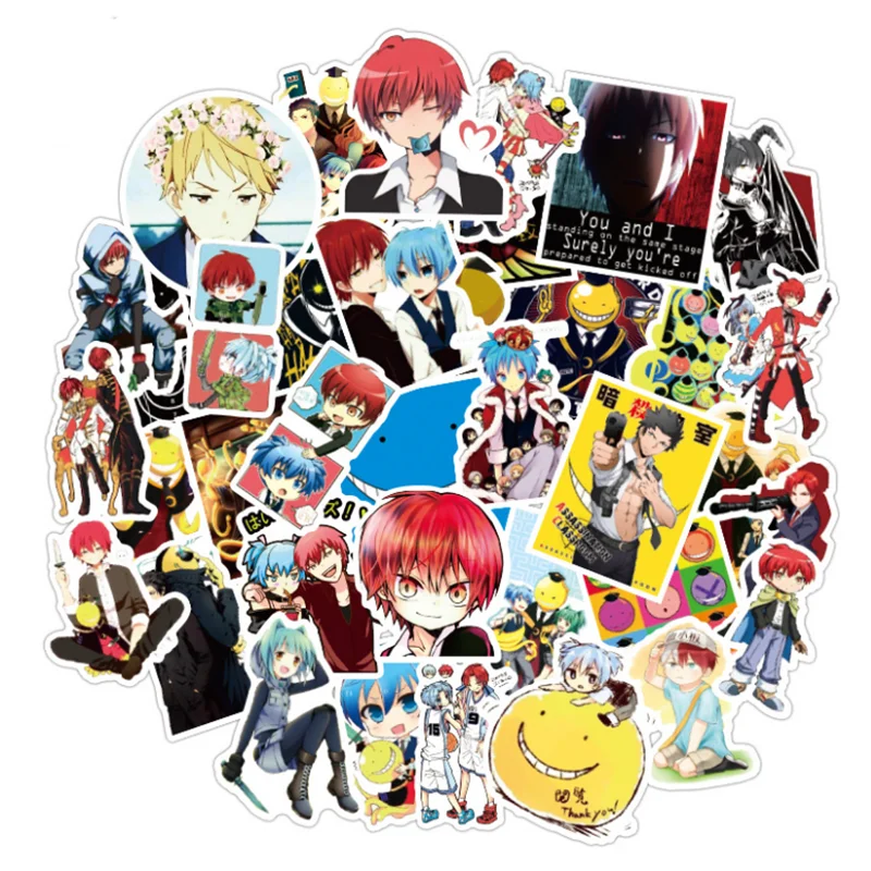 

10/30/50PCS Assassination Classroom Anime Cartoon Character Graffiti Sticker Waterwheel Notebook Car Decoration Wholesale