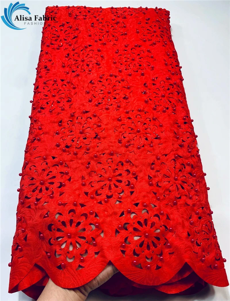 

Новейшие нигерийские кружева 2021 г., африканские швейцарские кружева для лазерной резки с бисером, Высококачественная вышивка, африканские ...