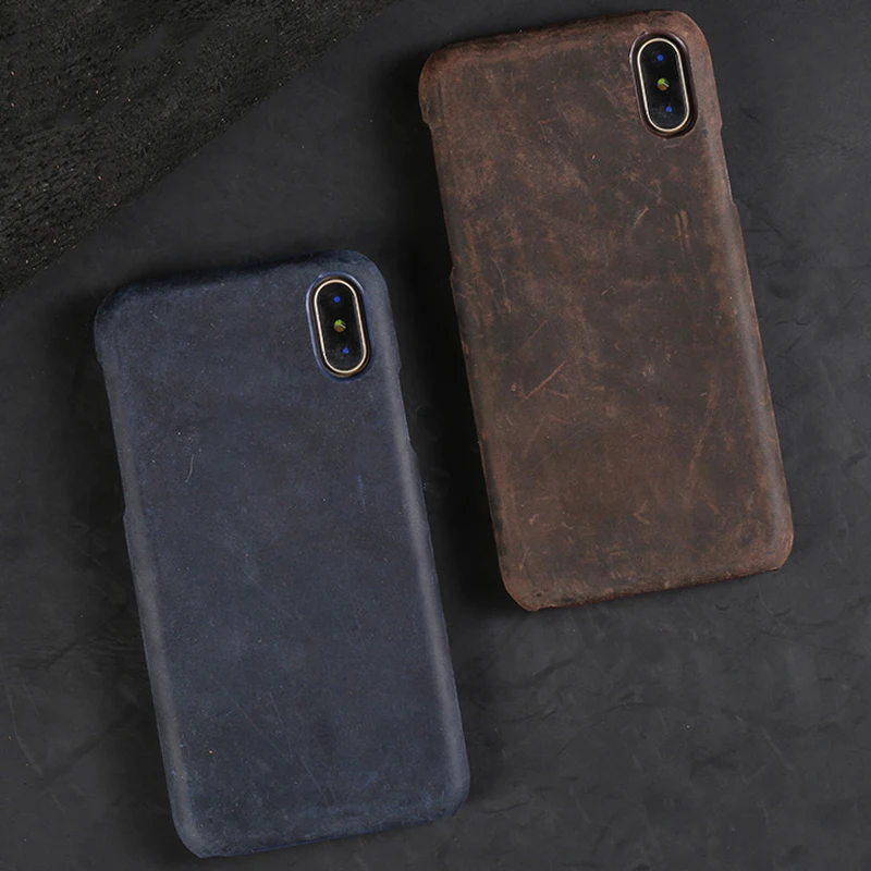 Тонкий кожаный чехол для iPhone 7 Plus 8 plus настоящая кожа задняя защитная крышка iphone X XR