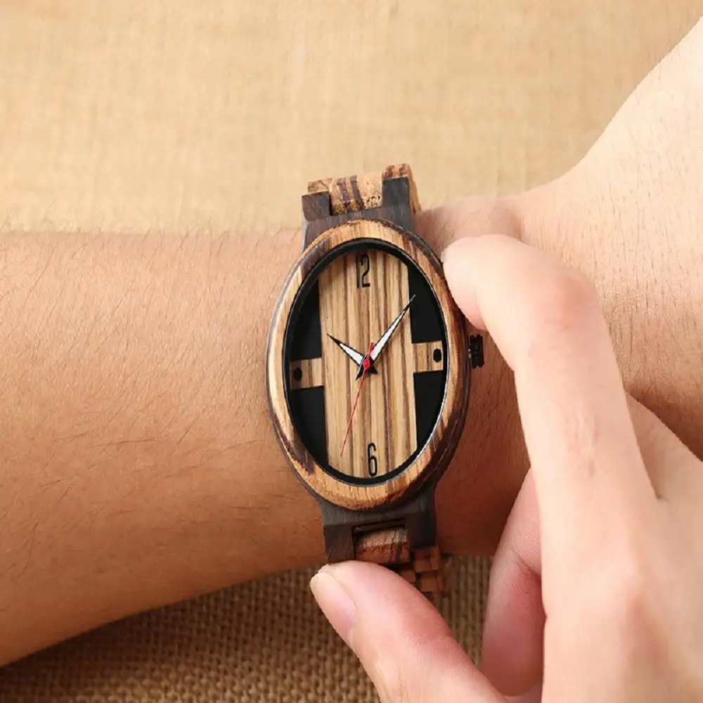 Часы наручные кварцевые с деревянным циферблатом уникальный дисплей ремешок из