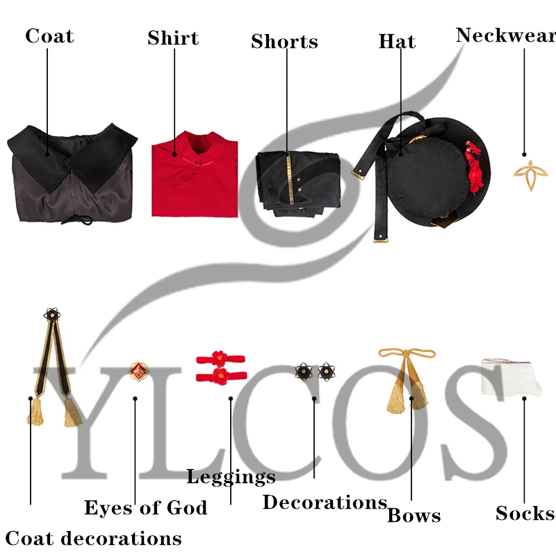 

Game Genshin Impact Costume HuTao Cosplay Halloween Party Uniform For Women Girls Full Set