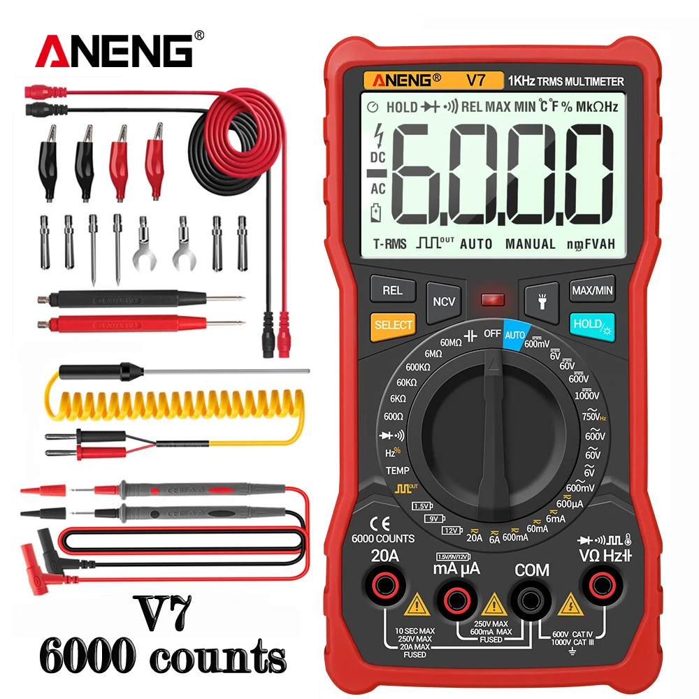 Цифровой мультиметр ANENG V7 6000 отсчетов цифровой профессиональный