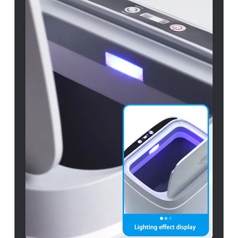 

Automatic Touchless Trash Can Infrared Sensor Rubbish Bin Silent Opening Waste Bin ,White