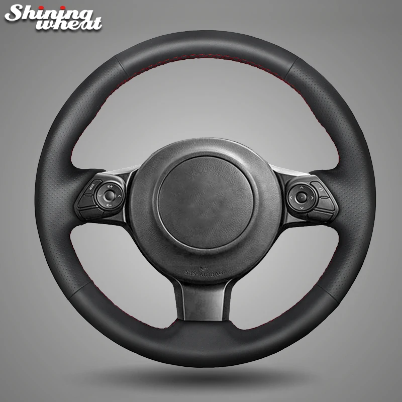 Блестящие пшеницы рука сшитый черный кожаный чехол рулевого колеса автомобиля