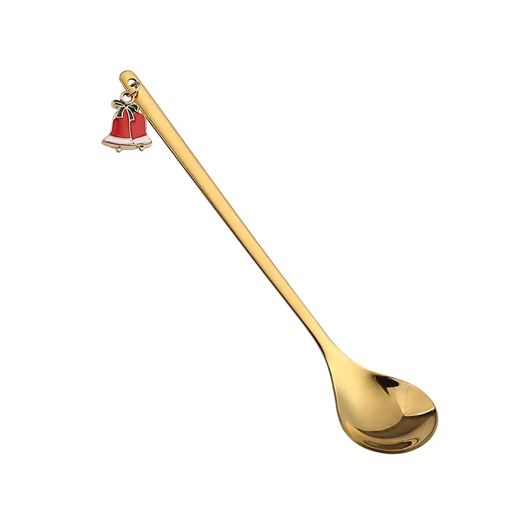 Рождественская ложка с вакуумным покрытием кофейная из нержавеющей стали чайные