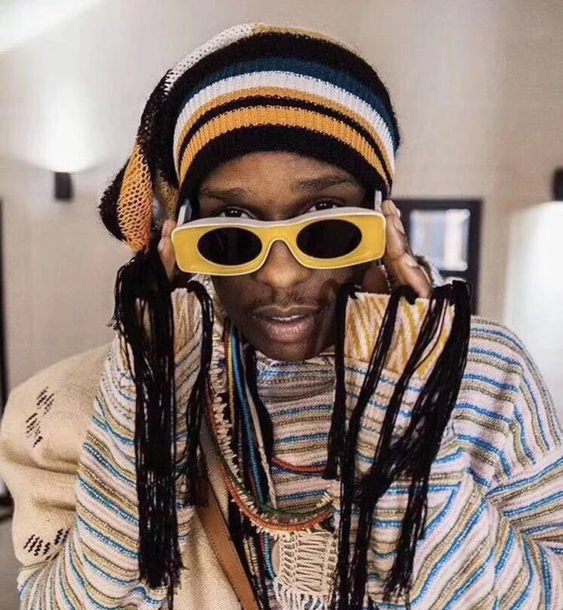 Солнцезащитные очки унисекс прямоугольные аксессуары в винтажном стиле хип хоп