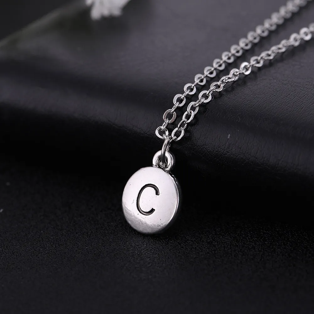 Ожерелье серебряного цвета с простыми буквами алфавитом|Цепочки| |