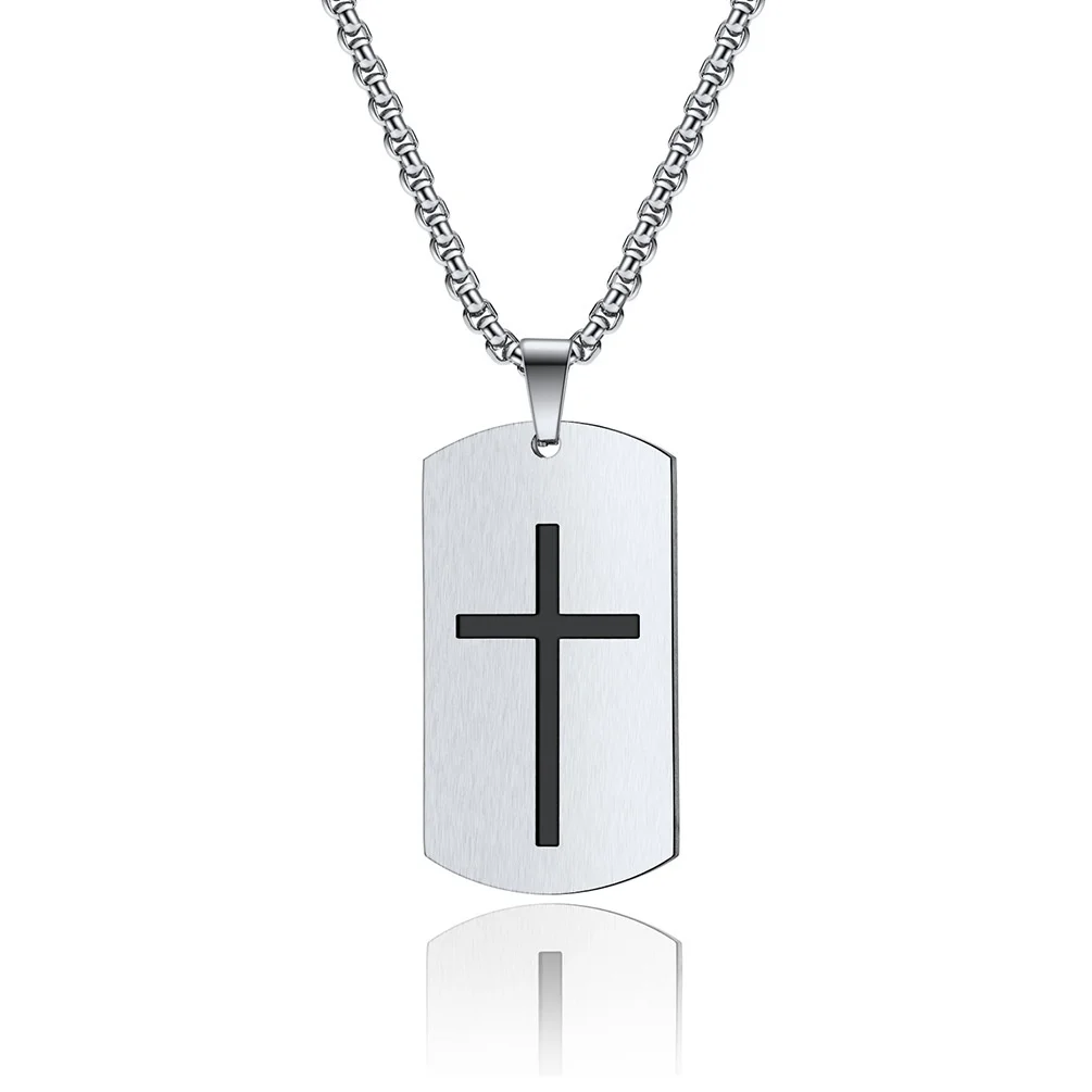 

Megin D Punk Personality Simple Crusader Brand Stainless Steel Necklaces for Men Women Friend Fashion Design Gift Jewelry