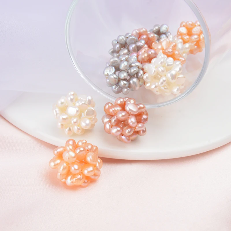 Женские серьги кольца из серебра 925 пробы с натуральным пресноводным