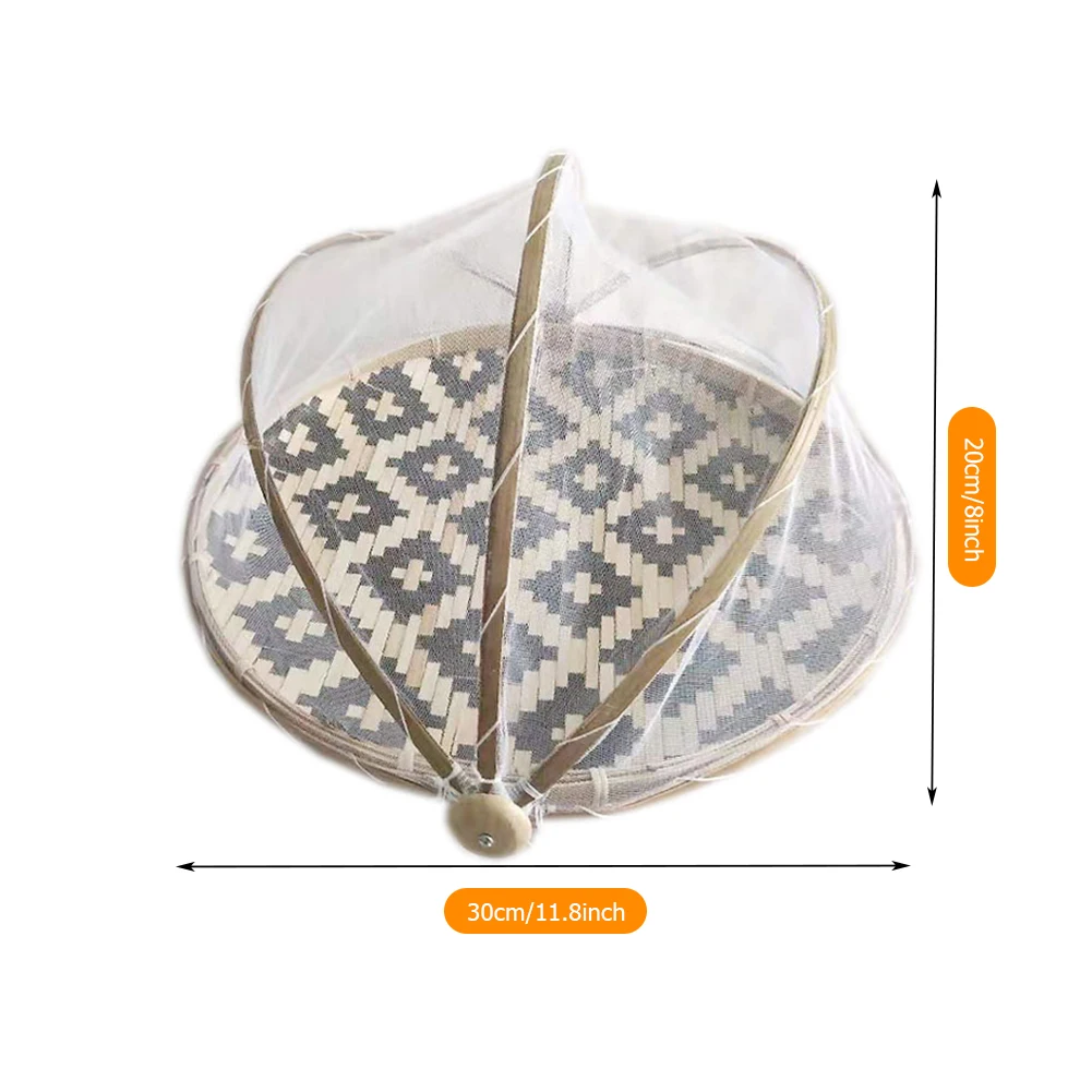 

Storage Basket Bamboo Food Serving Tent Covered Bamboo Serving Basket Natural Handmade Tray Fruit Vegetable Bread Storage Basket