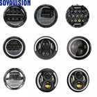 Фары светодиодные 7 дюймов, 2 шт., с гало-кольцом, янтарным указателем поворота для lada niva 4x4, suzuki samurai, 7 дюймов, ДХО, гало, фары для ваз 2101, джип