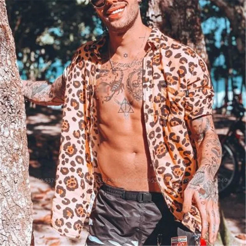 Мужская Гавайская Пляжная футболка Повседневная Блузка африканская Таиланд