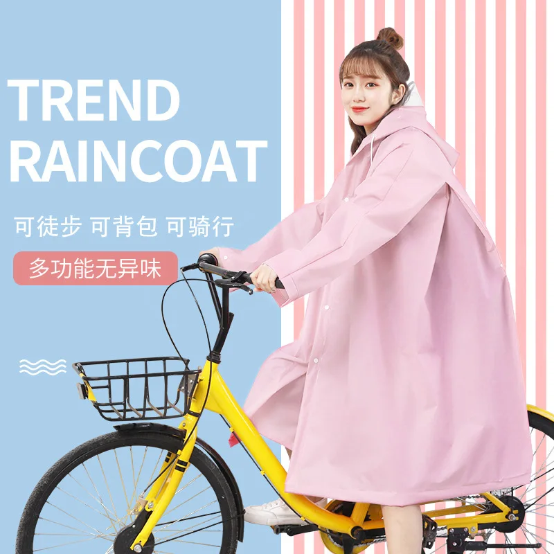 

Raincoat Long Body Electromobile Electric Bike Motorcycle Anti-Rainstorm Poncho Single Women's Adult Model Fashion Rain Coat