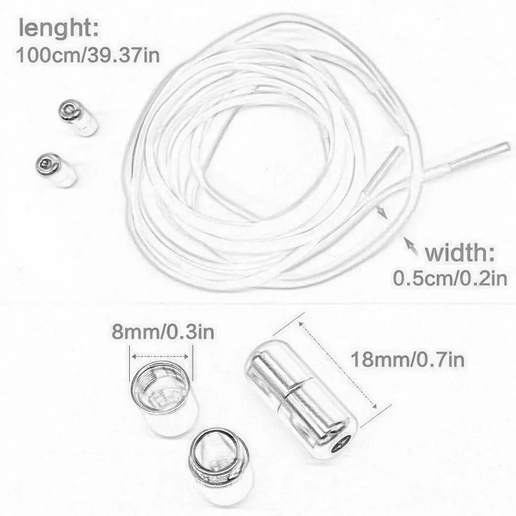 

1Pair Sneakers Metal Capsule Button No Tie Shoe Laces Elastic Shoelaces Kids and Adult Lazy Shoestrings