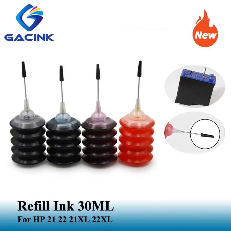 

GACINK Refill Ink For HP 21 22 21XL 22XL Integrated Cartridge Refillable Ink 30ML Compatible With HP F380 F2180 F2280 F4180