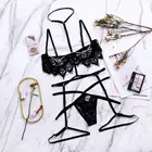 3 шт., кружевные стринги с вышивкой, #4A30