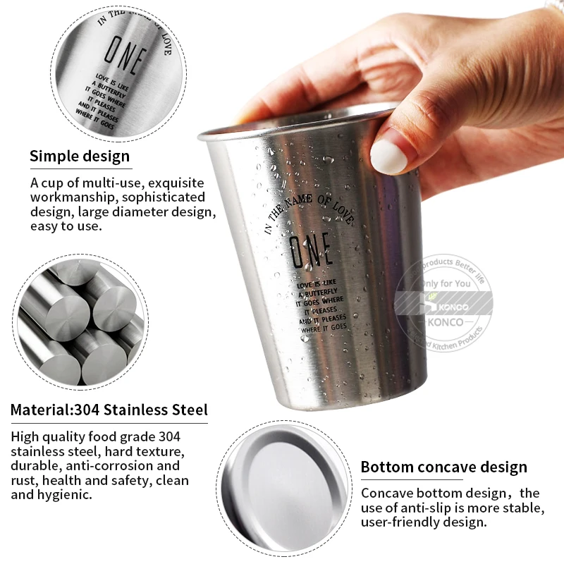 Кружка для пива из нержавеющей стали 304 чашка воды коктейльное стекло кружка кофе