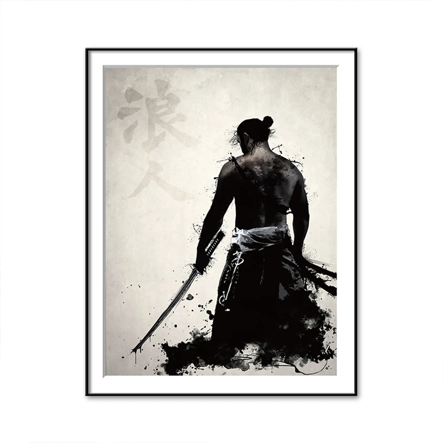 Japanese Samurai Canvas Oil Painting Modern Wall Art Pictures HD Print For Living Room Home Decoration Posters And Prints | Дом и сад