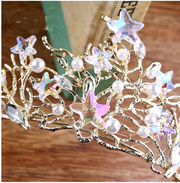 Розовый цветок Свадебные короны Ретро барокко свадебные аксессуары для волос