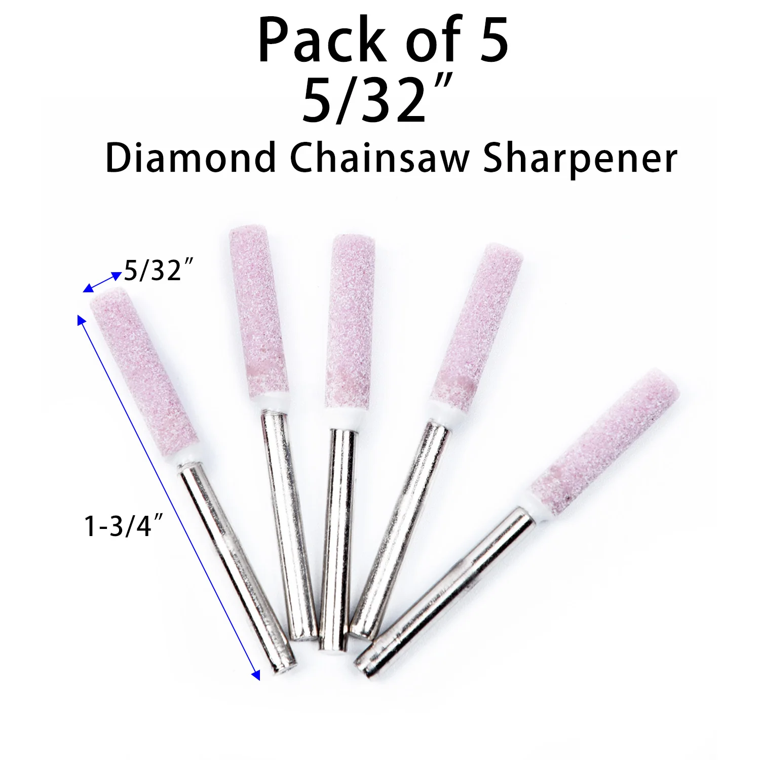 5pcs Set 5/32\&quot Diamond Chainsaw Sharpener Burr Grind Grinding Stone Round File Metal Polishing For Craftsman | Дом и сад