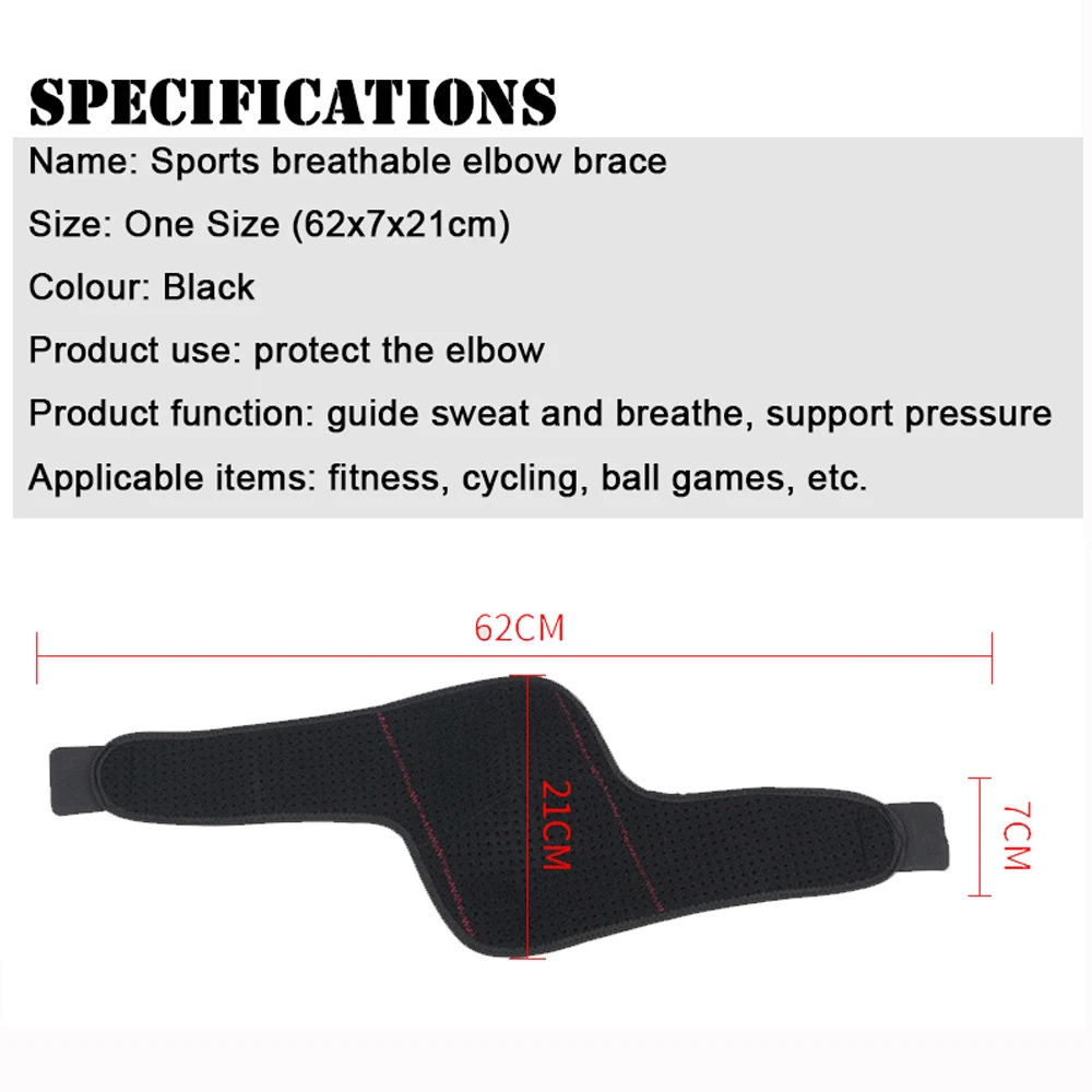 

1Pc Sports Adjustable Elbow Brace Support Tennis Compression Breathable Straps for Golfers, Bursitis, Tendonitis, Joint Pain
