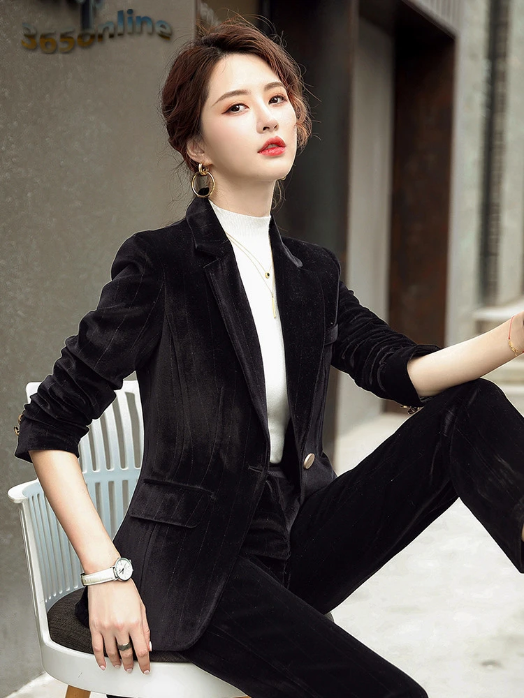 Высокое качество ткани Осень Зима Формальные Деловые костюмы со штанами и