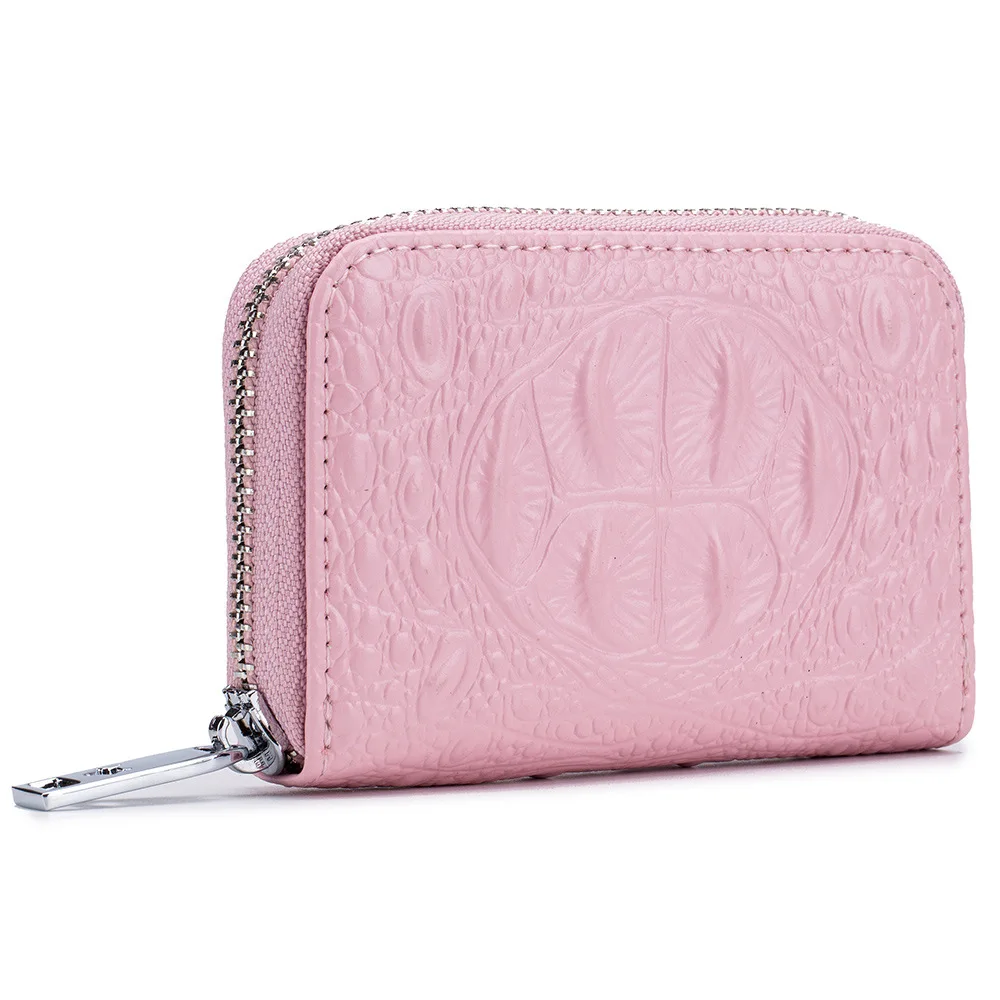 Сумки для карт на молнии с крокодиловым рисунком женщин женский бумажник