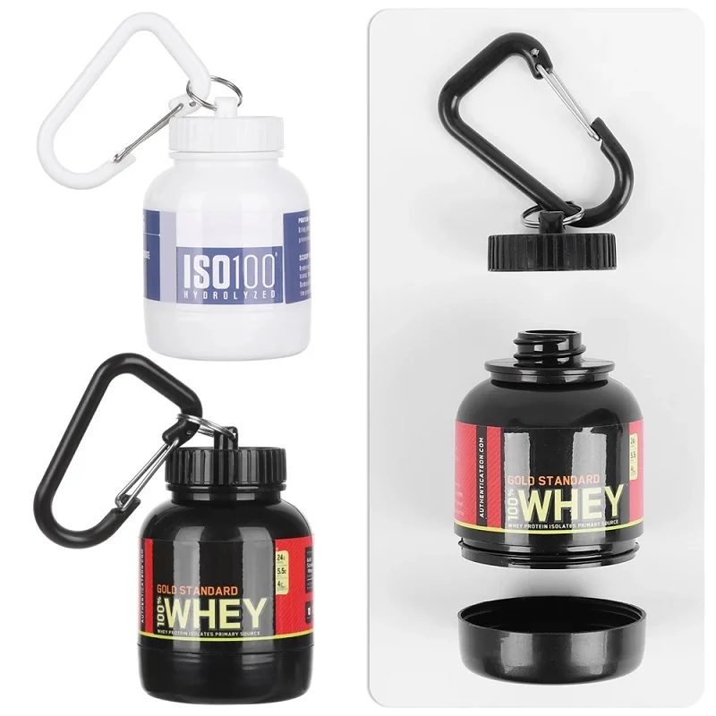 

Mini Portable Protein Powder Bottle with Keychain Health Funnel Medicine Bottle Advertising Bottle Outdoor Sport Small Water Cup
