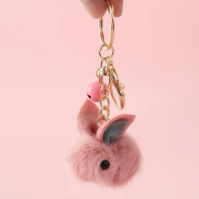 

Cartoon Plush Teddy Keychain Cute Rabbit Strawberry Creative Bag Car Key Accessories Couple's Charm Trinket Pendant Keyring Gift
