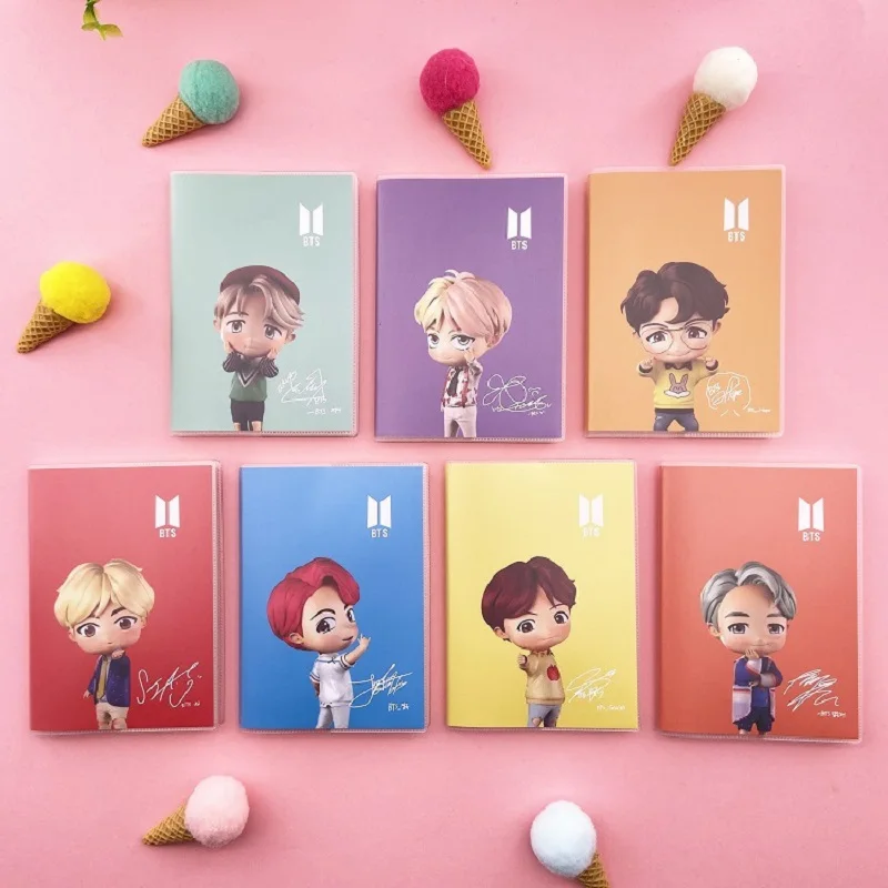 

HBTSJ21BulletproofYouth Cartoon Notebook Notepad Cute Hand Ledger Memo Pad Diary