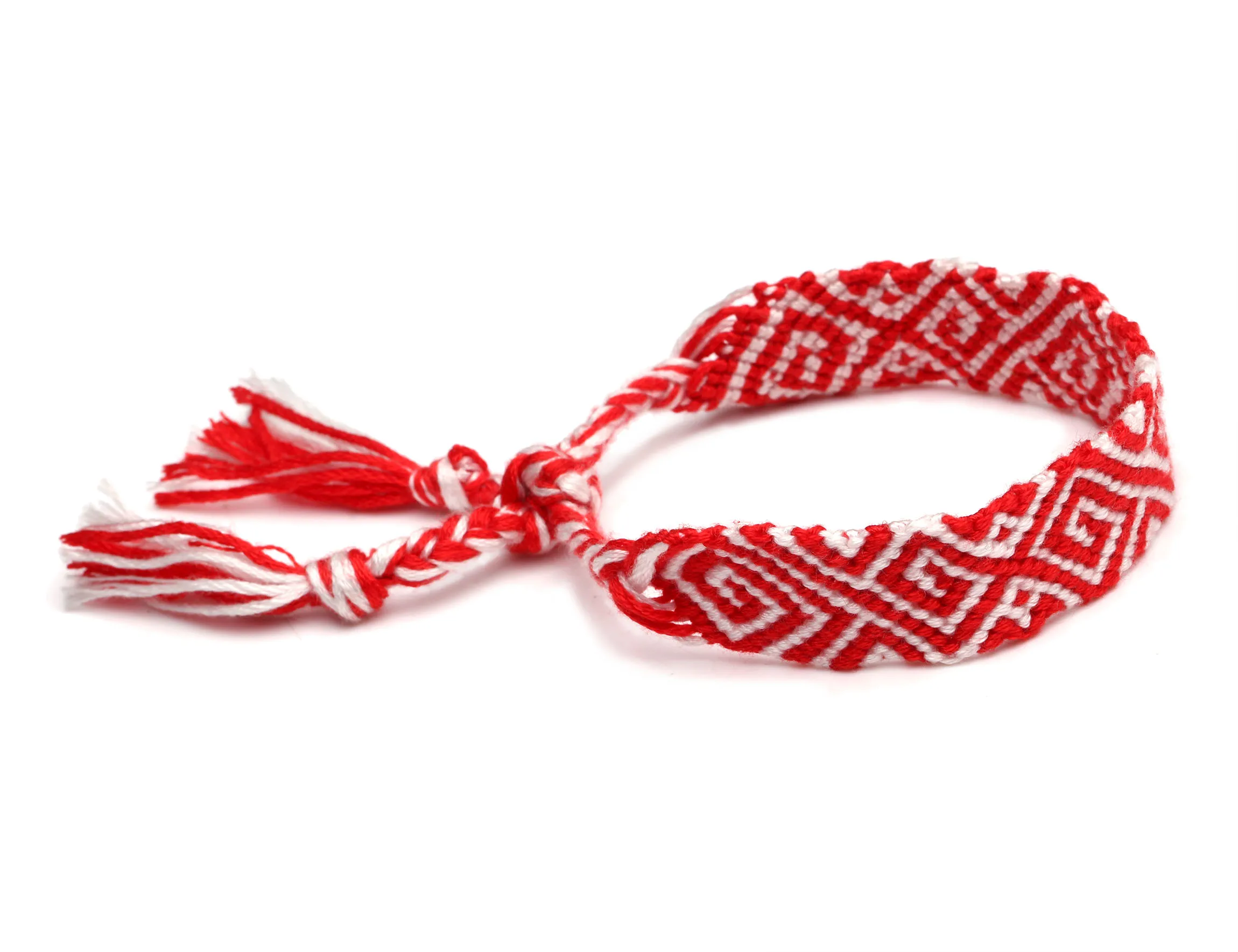 Плетеный браслет дружбы в стиле бохо два цвета греческие волны для женщин и