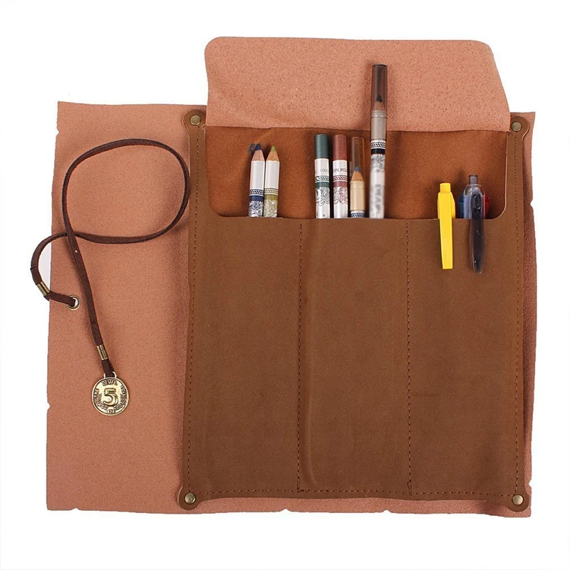 

Retro Vintage Pirate Treasure Map Pattern Roll Up PU Leather Pencil Case Bag Holder Pouch Carrier Cosmetic Makeup Pouch Card Poc