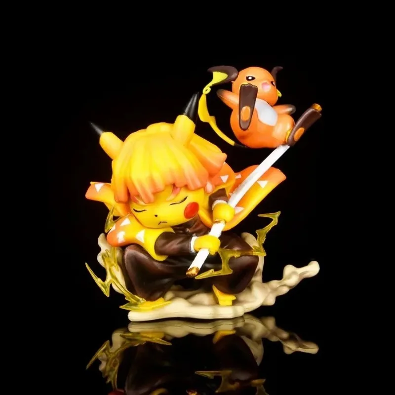 

Demon Slayer Blade puerta de cocina Tanjiro Nidouzi mi esposa Zenyi COS Pikachu figura de coche modelo regalo de Halloween 11CM