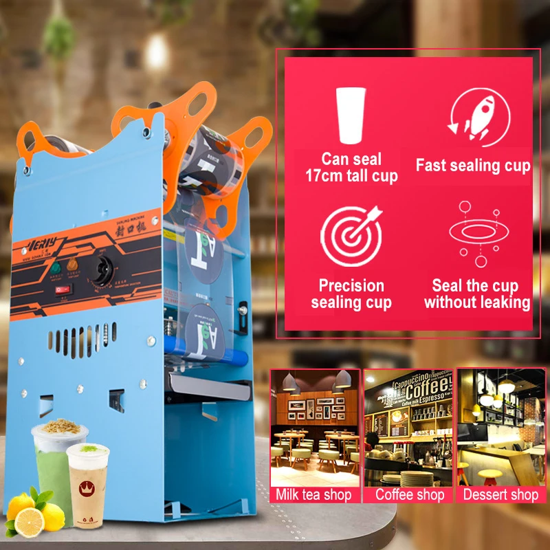 

Milk Tea Shop Manual Cup Sealing Machine Manual Commercial High Cup Milk Beverage Paper Plastic Cup Household Sealing Machine