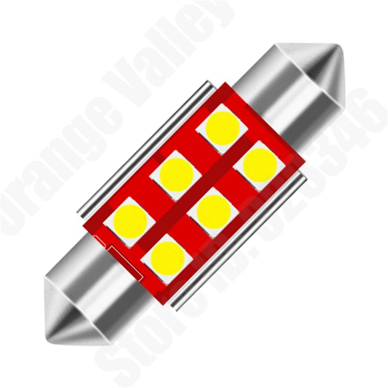 10 шт. гирлянда C5W светодиодная 31 36 39 41 мм C10W Светодиодная лампа 3030 6SMD для чтения
