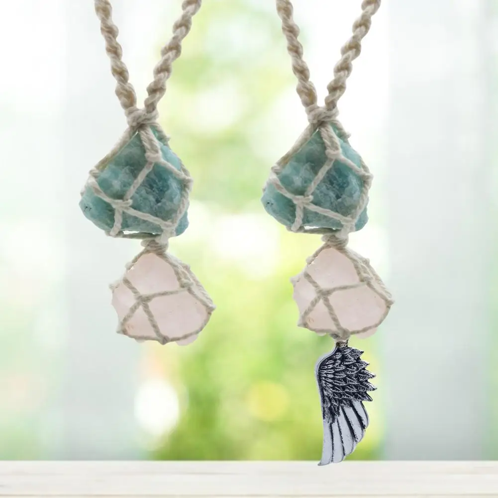 

Pink Crystal Car Ornaments Car Feather Pendant Car Rearview Mirror Pendant Birthday Gift Car Accessories Home Wall Decor