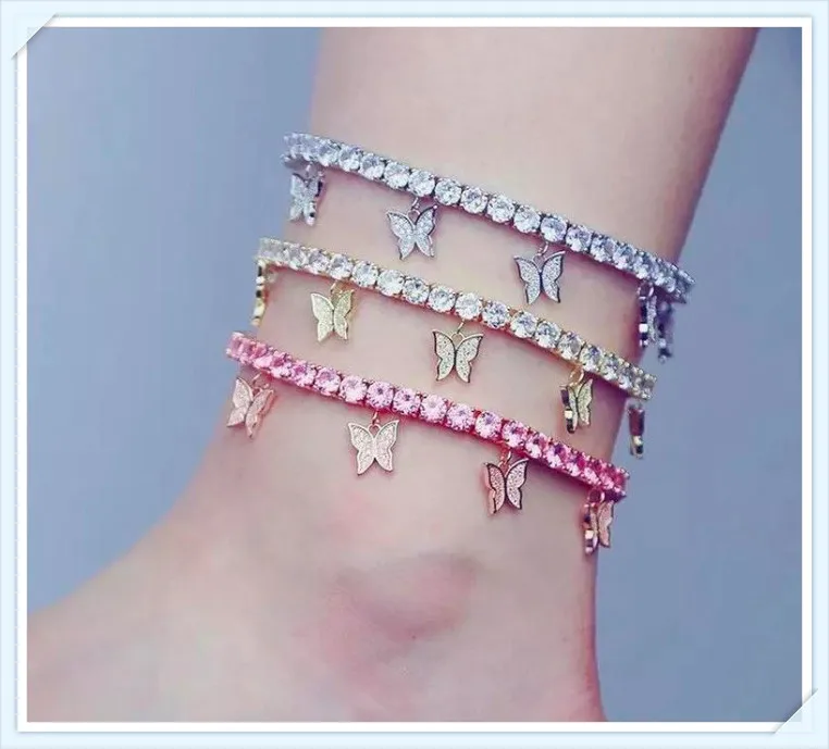 Бабочка в стиле Бохо пляжные ножные браслеты Стразы с украшением виде кристаллов