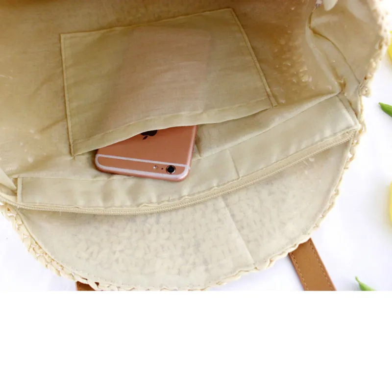 Женская круглая плетеная Сумка из ротанга Соломенная пляжная сумка ручной