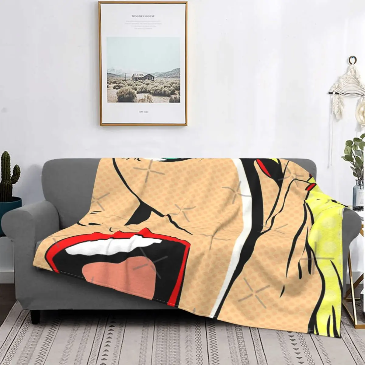 

Pop Art-Manta rubia para niña, colcha a cuadros para cama, toalla, manta de verano, colcha para cama