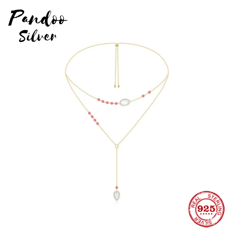 Модный шарм из стерлингового серебра копия 1:1 регулируемая двойная цепочка