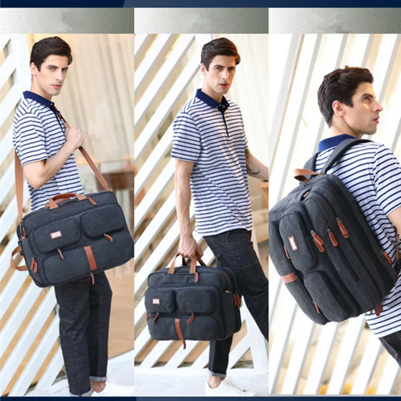 

Scione Vintage Briefcases Bag Men Office Laptop Work Bag Man Convertible Business Multifunction Computer Handbag Travel Bag