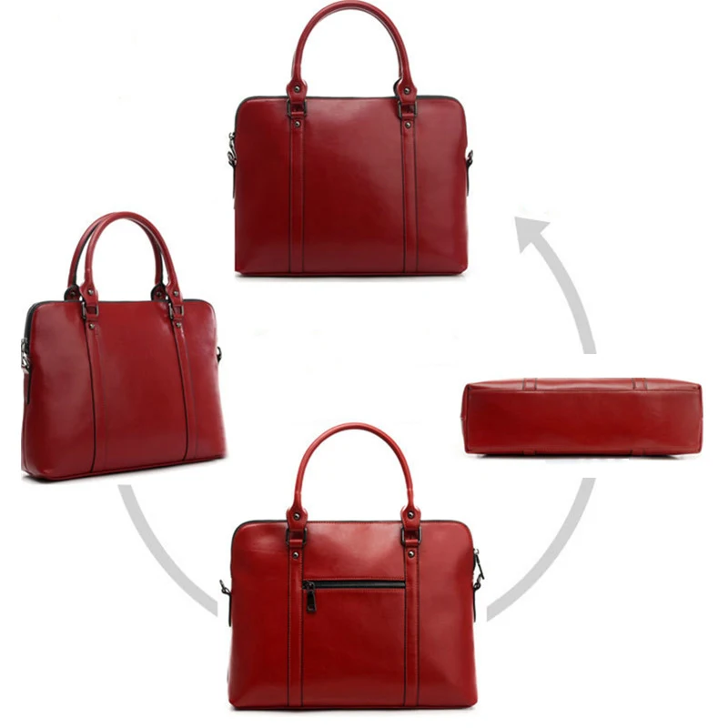 Портфель женский из натуральной кожи сумка-тоут для ноутбука в деловом стиле