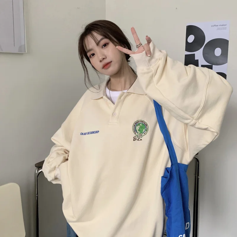 Американский свитер с воротником в стиле ретро | Женская одежда