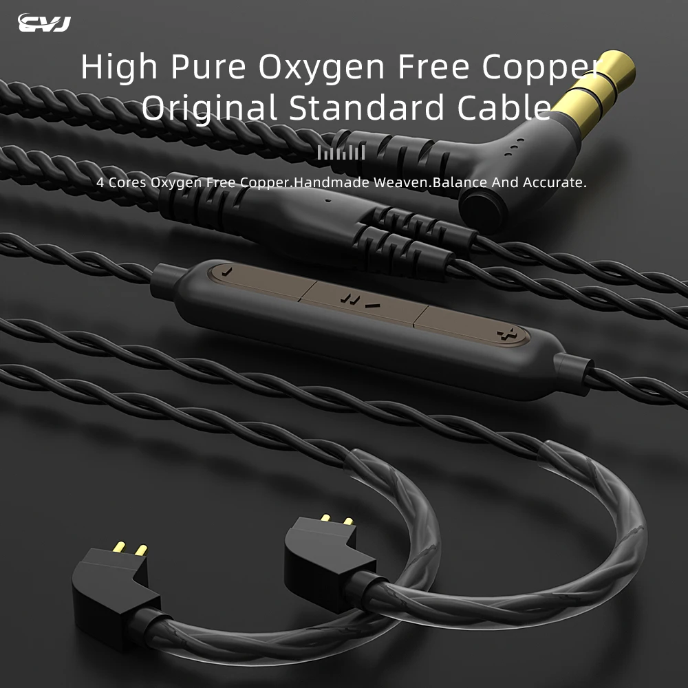 CVJ Наушники High Pure OFC 4-жильный кабель с подогревом 0 75 78 MMCX PIN микрофонным проводом