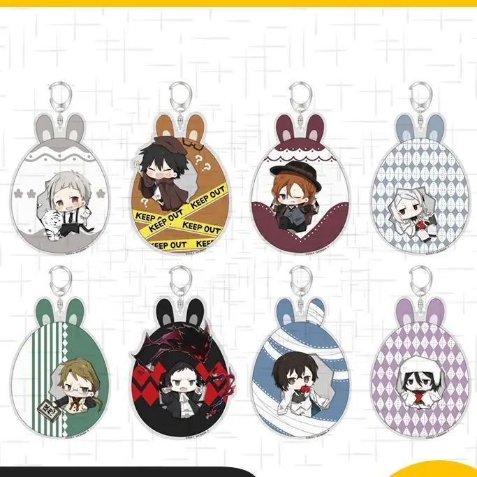

Anime Bungo Stray Dogs Dazai Osamu Nakajima Atsushi Bags Pendant Keychain Acrylic Keyring Cosplay Decor Q Version Ornaments Toy