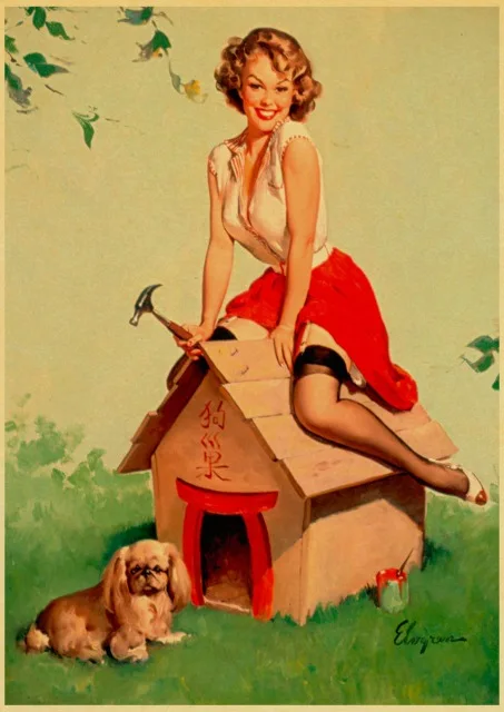 Американский ретро постер с винтажными принтами девушек и постеров наклейка на