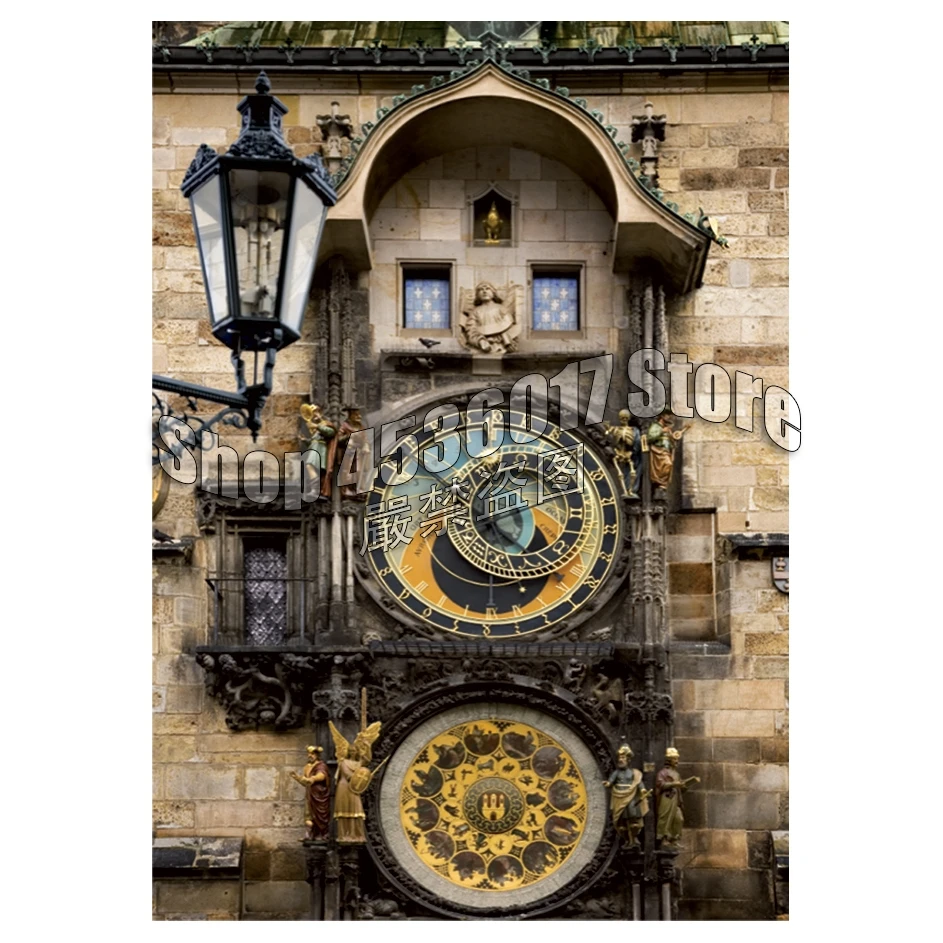 Алмазная живопись 5D сделай сам алмазная часы в Праге здания полная вышивка