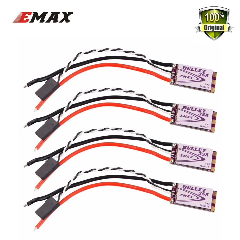

4 шт./лот EMAX Оригинальный Новый BLHeli-S DSHOT Bullet FPV ESC 6A 12A 15A 20A 30A 35A BLHeli s контроллер скорости