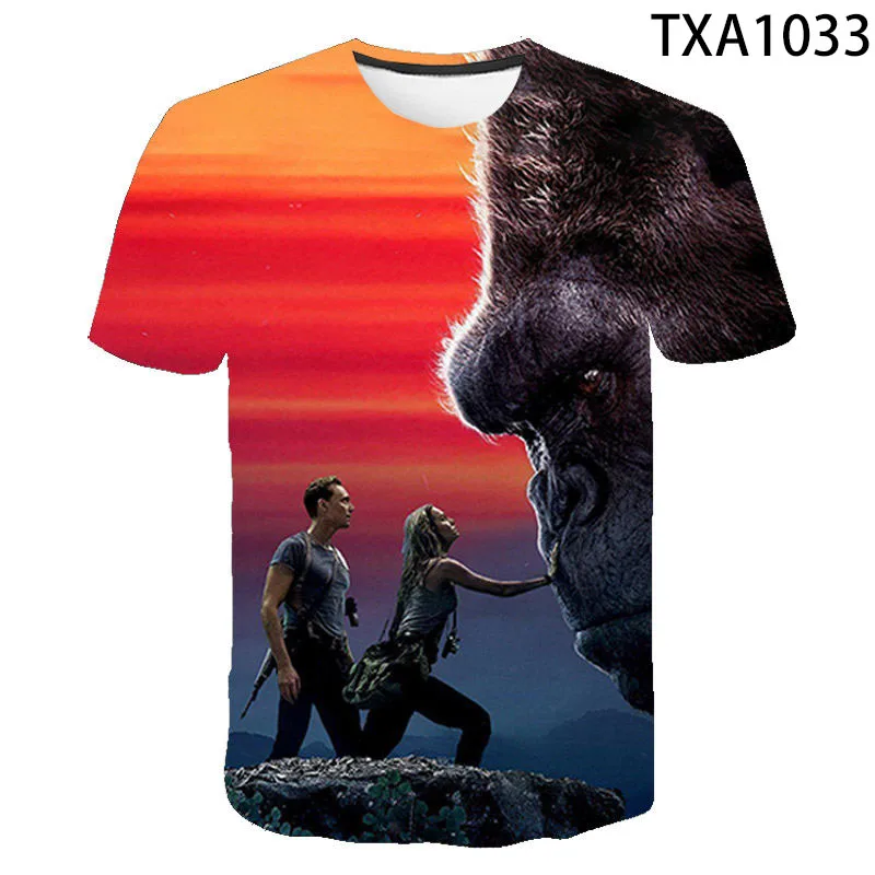 

Новые летние футболки с 3D-принтом Кинг-Кинг, повседневные мужские, женские, Детские Модные крутые Забавные топы с коротким рукавом для мальч...