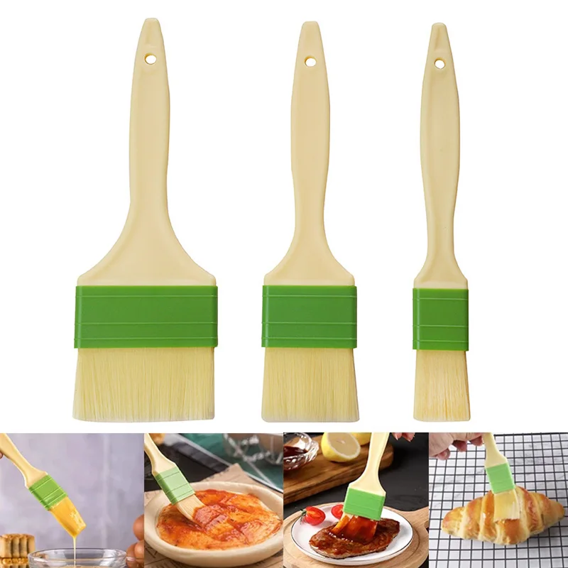 

1Pc Barbecue Brush Oil Cream BBQ wool Brush Camping Baking Bakeware Pastry Cooking Tools Plastic Handle